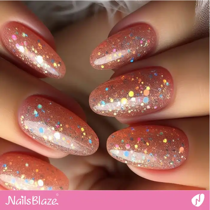 Peach Fuzz Confetti Nail Design | Color of the Year 2024 - NB1746